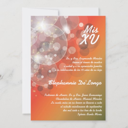12x18 Glitz Glimmer Quinceanera Einladung zum Gebu (Vorderseite)