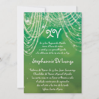 12x18 Glitz Glimmer Quinceanera Einladung zum Gebu