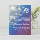 12x18 Glitz Glimmer Quinceanera Einladung zum Gebu (Stehend Vorderseite)