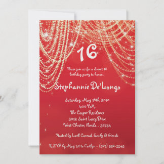 12x18 Glitz Glimmer Sweet 16 Geburtstag Einladung