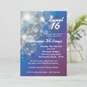 12x18 Glitz Glimmer Sweet 16 Geburtstag Einladung (Stehend Vorderseite)