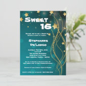 12x18 Glitz Glitzer Sweet 16 Birthday Einladung (Stehend Vorderseite)