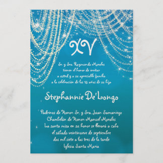 12x18 Glitz-Schimmer Quinceanera Einladung