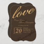 12x18 Gold Foil Glitzer Liebe Einladung Hochzeit (Vorne/Hinten)
