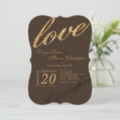 12x18 Gold Foil Glitzer Liebe Einladung Hochzeit (Stehend Vorderseite)