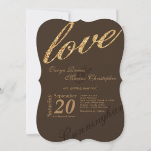 12x18 Gold Foil Glitzer Liebe Einladung Hochzeit
