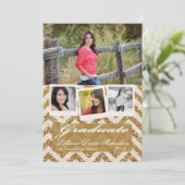 12x18 Gold Glitzer Zickzack Strip Senior Ankündigu Ankündigung (Stehend Vorderseite)