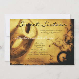 12x18 Gold Masquerade Sweet 16 Geburtstag Einladun Einladung