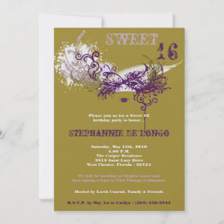 12x18 Gold Masquerade Sweet 16 Geburtstag Einladun Einladung