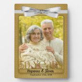 12x18 Golden 50th Wedding Anniversary Foto Fotoplatte (Vorderseite)