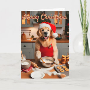 12x18 Golden Retriever Weihnachtskekse backen Feiertagskarte