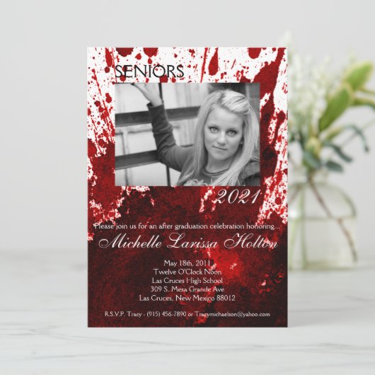 12x18 Graduation Party Einladung Blutplättchen (Stehend Vorderseite)