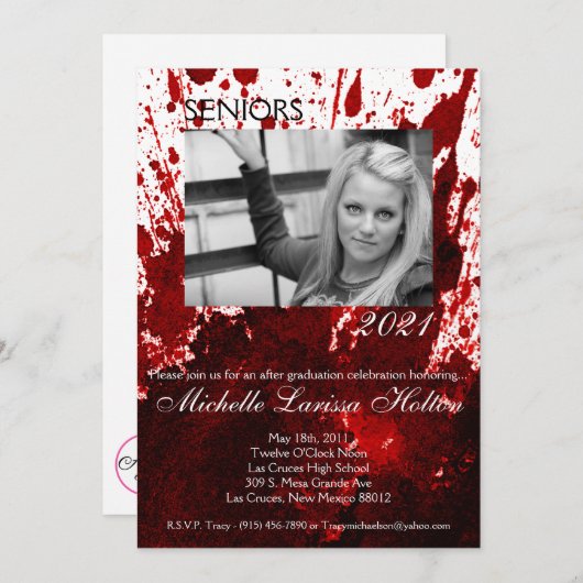 12x18 Graduation Party Einladung Blutplättchen (Vorne/Hinten)