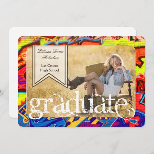 12x18 Graffiti Paint Air Brush Senior Ankündigung (Vorne/Hinten)