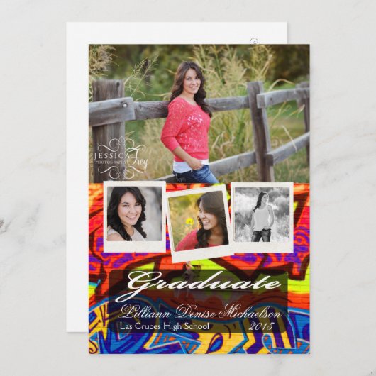 12x18 Graffiti Paint Air Brush Senior Ankündigung (Vorne/Hinten)