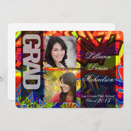 12x18 Graffiti Paint Air Brush Senior Ankündigung (Vorne/Hinten)