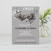 12x18 Gray Masquerade Sweet 16 Geburtstag Einladun Einladung (Stehend Vorderseite)