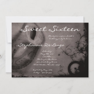 12x18 Gray Masquerade Sweet 16 Geburtstag Einladun Einladung