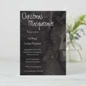12x18 Gray Masquerade Weihnachten XMAS Einladung (Stehend Vorderseite)