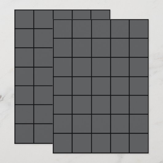 12x18 Gray Paper Gridmap Einladung (Vorne/Hinten)