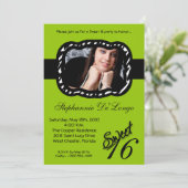 12x18 Green Band FOTO Sweet 16 Birthday Einladung (Stehend Vorderseite)