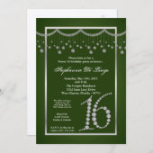 12x18 Green Diamond Sweet 16 Geburtstag Einladung (Vorne/Hinten)