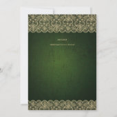 12x18 Green Gold Lace Wedding Print oder Download Einladung (Rückseite)
