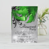 12x18 Green Masquerade Sweet 16 Geburtstag Einladu Einladung (Stehend Vorderseite)