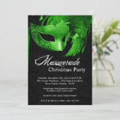12x18 Green Masquerade Weihnachten XMAS Einladung (Stehend Vorderseite)