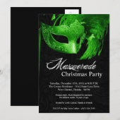 12x18 Green Masquerade Weihnachten XMAS Einladung (Vorne/Hinten)