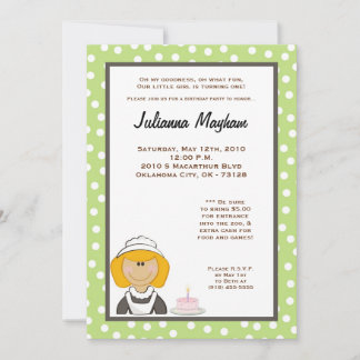 12x18 Gril Maid Birthday Part Einladung