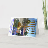 12x18 Grußkarte. Happy Hanukkah Löwe Dankeskarte (Vorderseite)