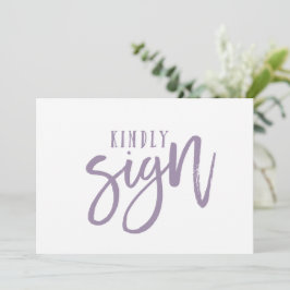 12x18 Guest Book Sign | Pinselkalligraphie (Lavend