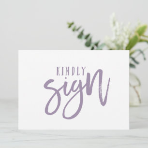 12x18 Guest Book Sign   Pinselkalligraphie (Lavend