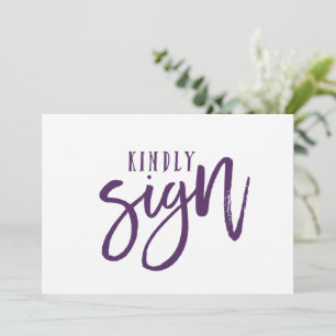 12x18 Guest Book Sign   Pinselkalligraphie (Plum) Einladung