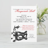 12x18 Halloween Masquerade Ball Maske Einladung (Stehend Vorderseite)