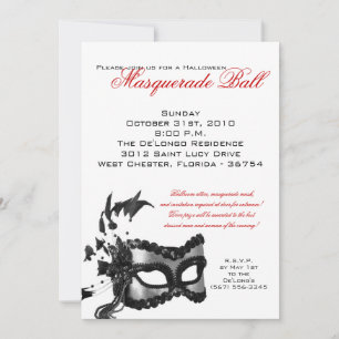 12x18 Halloween Masquerade Ball Maske Einladung
