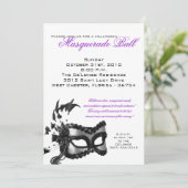 12x18 Halloween Masquerade Ball Maske Einladung (Stehend Vorderseite)
