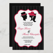 12x18 Hats Elegante Retro Hochzeit Einladung (Vorne/Hinten)