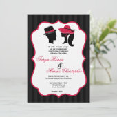 12x18 Hats Elegante Retro Hochzeit Einladung (Stehend Vorderseite)