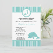 12x18 Hawaiianischer Ozean Dolphin Geburtstag Einl Einladung (Stehend Vorderseite)