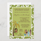 12x18 hawaiische Luau tropische Einladung (Vorne/Hinten)