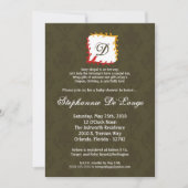 12x18 Herbst Damask Mono Kinderdusche Einladung (Vorderseite)