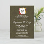 12x18 Herbst Damask Mono Kinderdusche Einladung (Stehend Vorderseite)