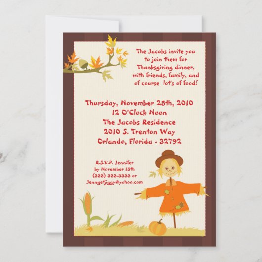 12x18 Herbst Erntedank Abendessen Party Einladung (Vorderseite)