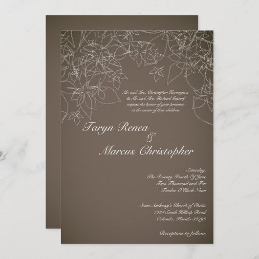 12x18 Herbstflorale Herbsthandtücher Einladung Hoc (Vorne/Hinten)