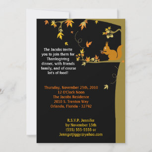 12x18 Herbstlaub Erntedank Party Einladung