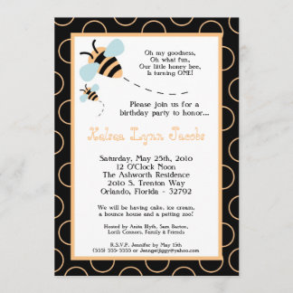 12x18 Honey Bee Birthday Party Einladung