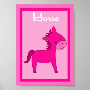 12x18 Horse Barn Yard Girl's Tour Poster