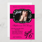 12x18 Hot Pink Band FOTO Sweet 16 Birthday Einladu Einladung (Vorne/Hinten)